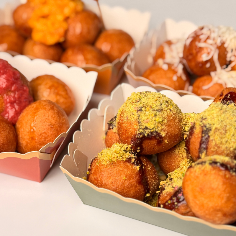 Puff-puff with cookies & cream (oreo) topping